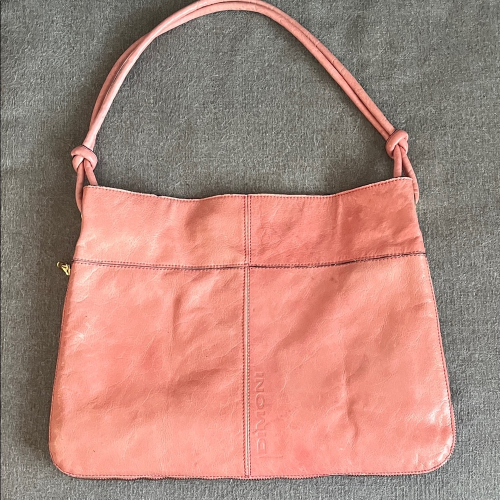 Coral Leather Shoulder Bag